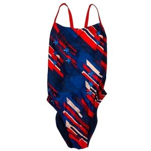 Nwt - SPEEDO One Piece PRO LT Swimsuit in Red, White & Blue - Size 12